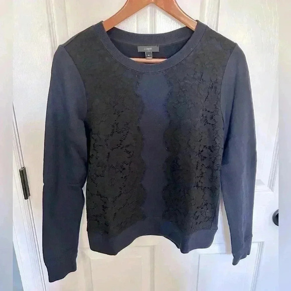 J. Crew Sweatshirt with Lace size Small - Picture 1 of 2